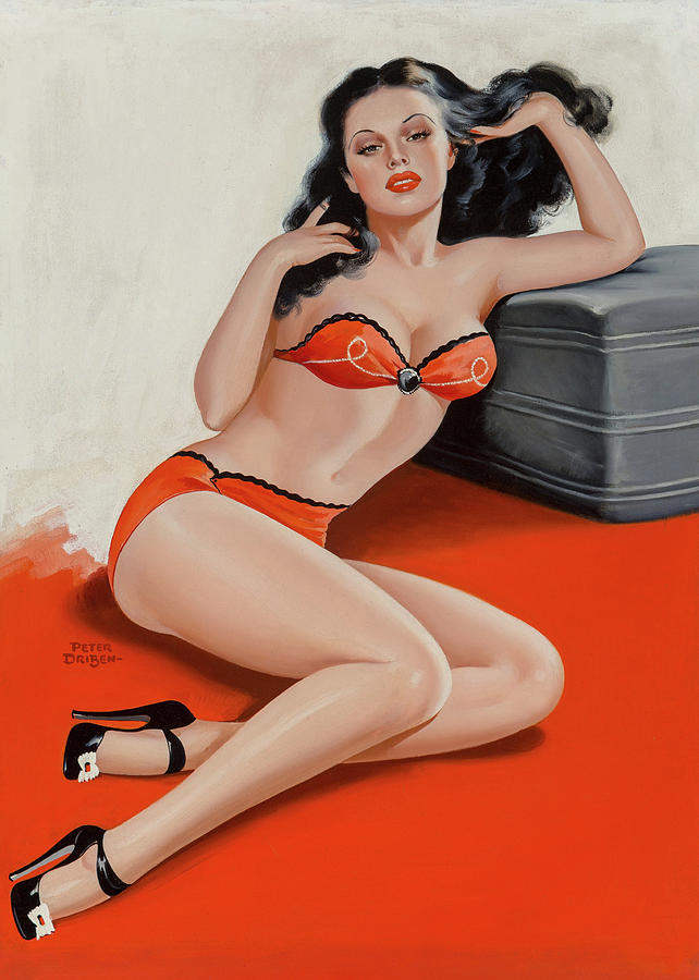 Red Lingerie Painting by Peter Driben