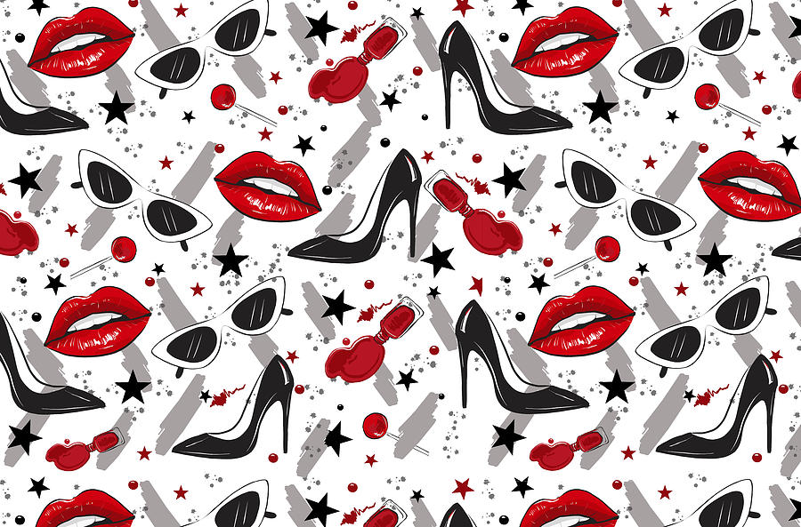 Red Lips and High Heels Digital Art by 