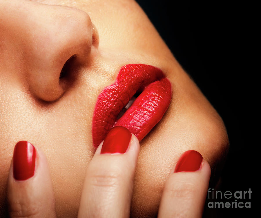 Portrait Photograph - Red Lips by Jelena Jovanovic