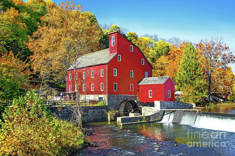Red Mill NJ Fall Landscape Photograph by Regina Geoghan