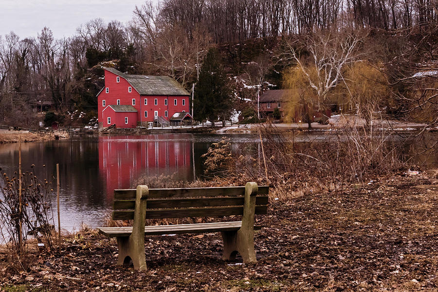 Red Mill Reflection Clinton New Jersey Photograph