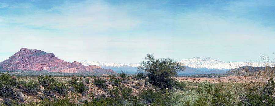 Red Mountain and Four Peaks Snow 5104-022519-2cr-p Photograph by Tam Ryan