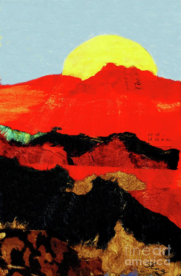 Abstract Painting - Red Mountain Sunrise 300 by Sharon Williams Eng
