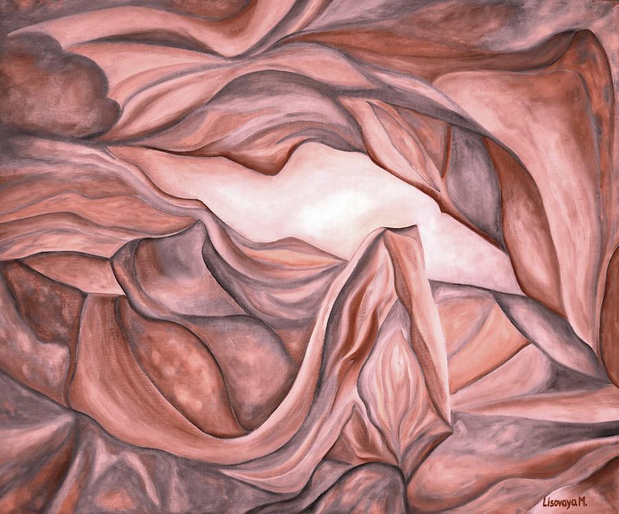 Red Nacre. Antelope Canyon Textile. The Beginning. Colorful And Over 30 Monochromatic. Painting