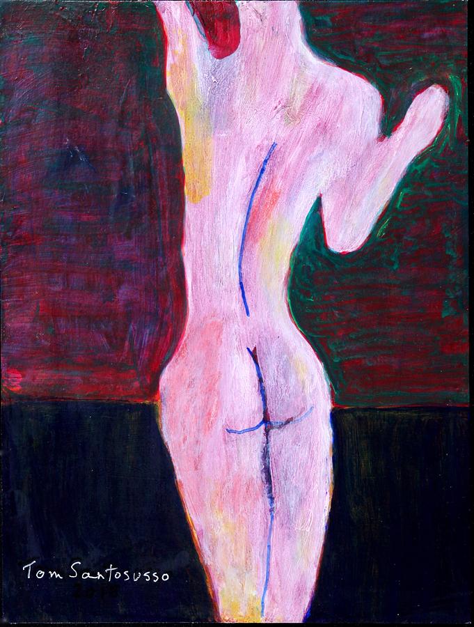 Red Nude Painting by Thomas Santosusso