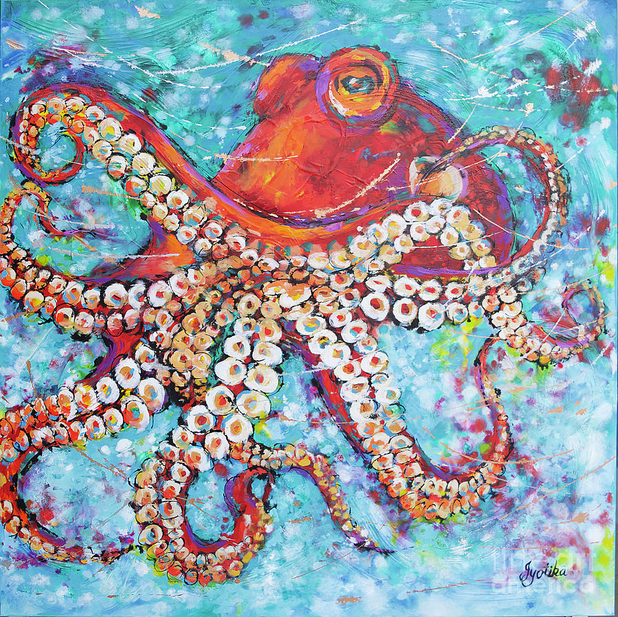 Giant Pacific Octopus Painting by Jyotika Shroff