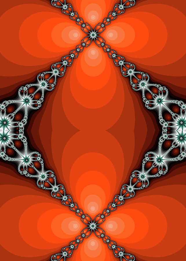 Red Orange X Fractal Abstract Photograph