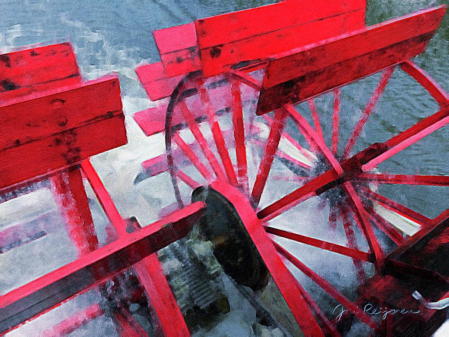 Red Paddle Wheel Photograph by Jori Reijonen