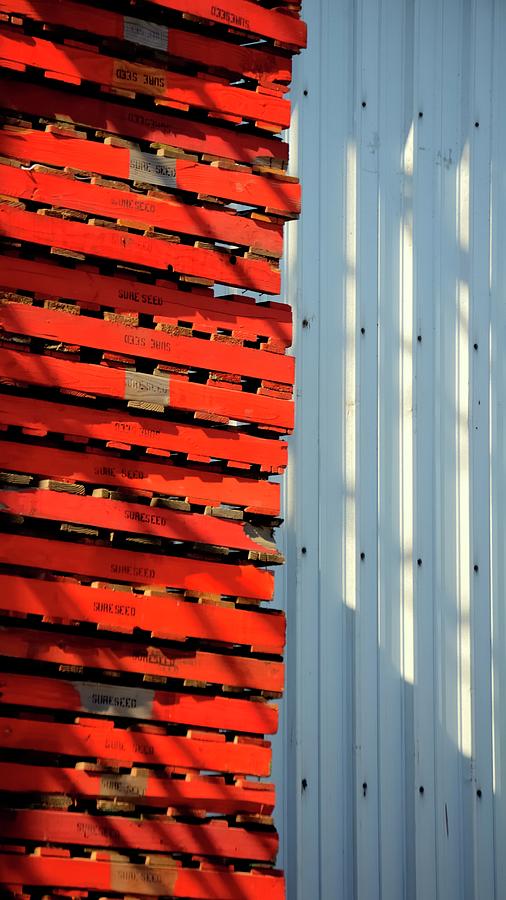 Red Pallets Photograph by Jerry Sodorff