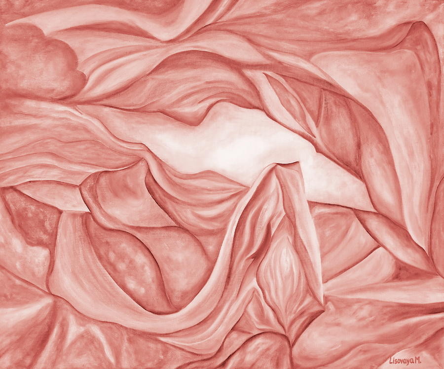 Red. Pastel Tone. Antelope Canyon Textile. The Beginning. Colorful And Over 30 Monochromatic. Painting