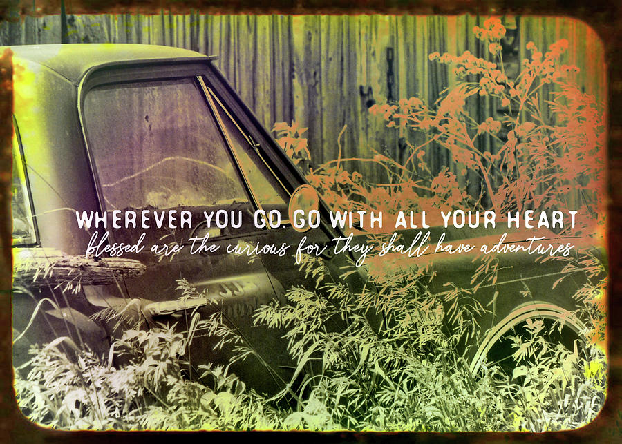Up Movie Photograph - RED PICKUP quote by JAMART Photography