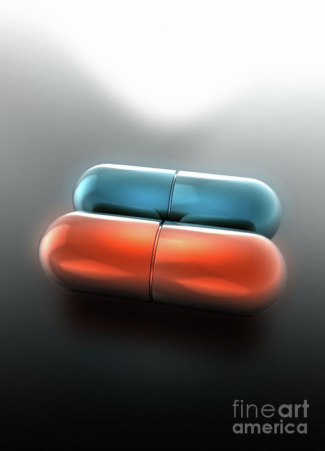 Red Pill And Blue Pill Photograph by Science Photo Library Red Pill And Blue Pill Photograph by Science Photo Library