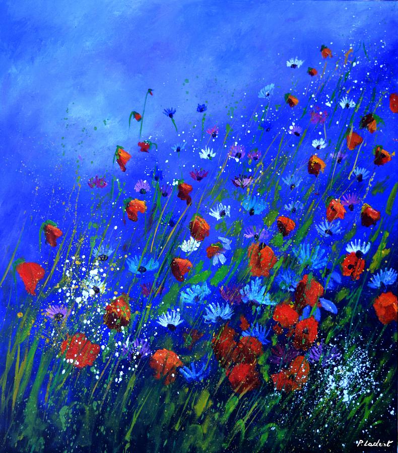 Red Poppies Ab Blue Cornflowers Painting by Pol Ledent | Fine Art America