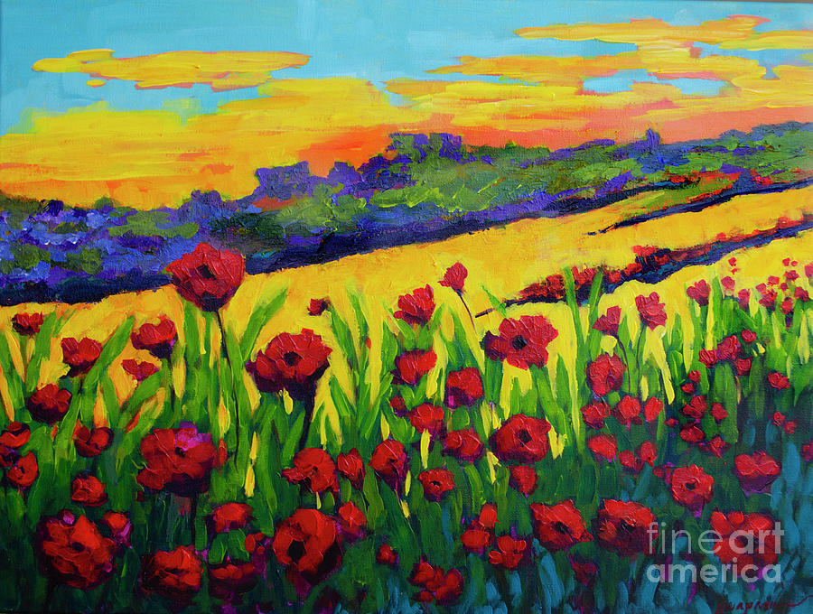 Red Poppies in Spring Painting by Patricia Awapara
