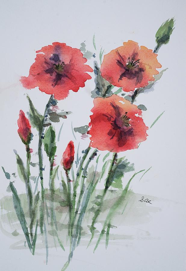 Red Poppies Painting by Shirley Crawley | Fine Art America