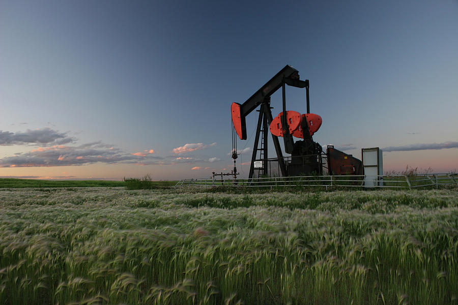 Red Pumpjack Photograph by Imaginegolf