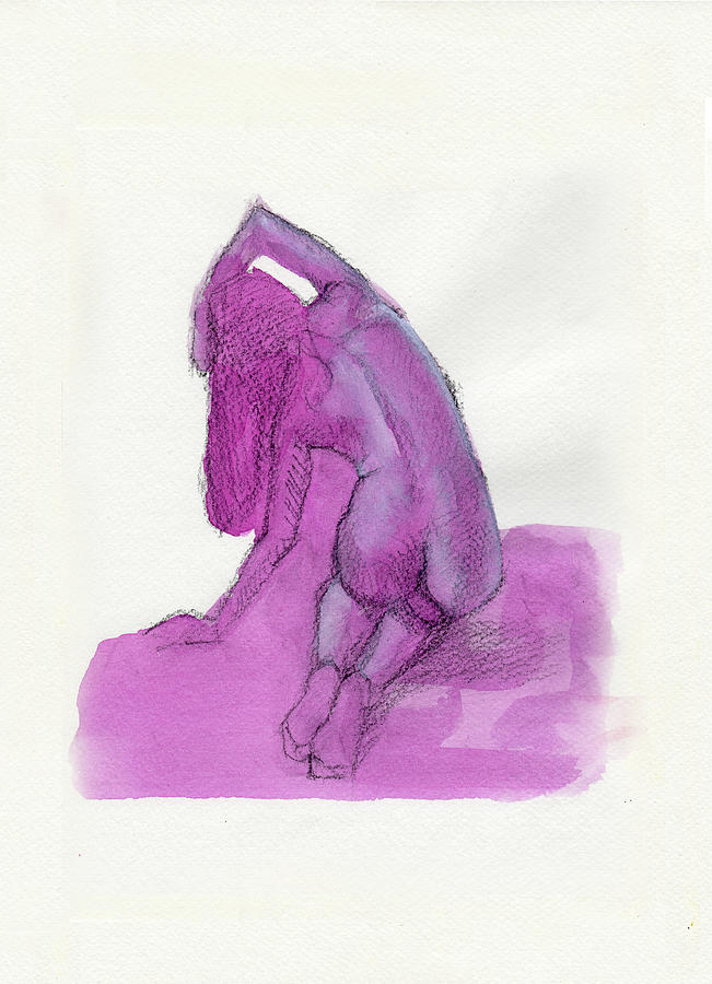 Red purple Dancer Drawing by Raffaello Saverio Padelletti