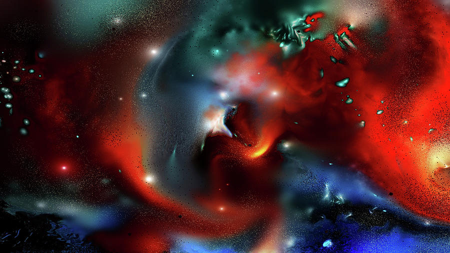 Space Digital Art - Red-red by Natalia Rudzina