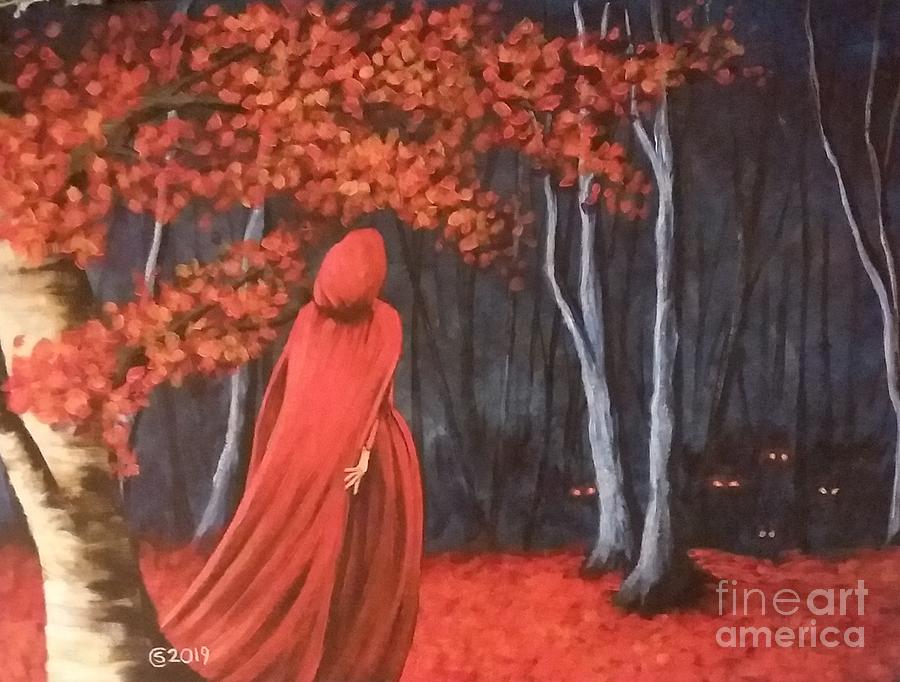 Fantasy Painting - Red Riding Hood  by Stacy Cobb