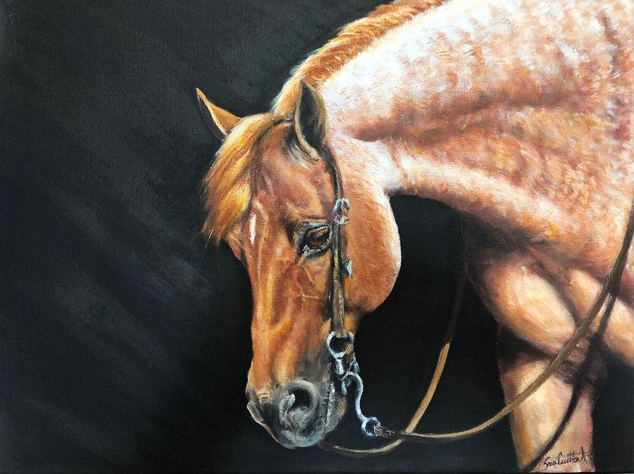 Horse Painting - Red Roan by Sara Cuthbert