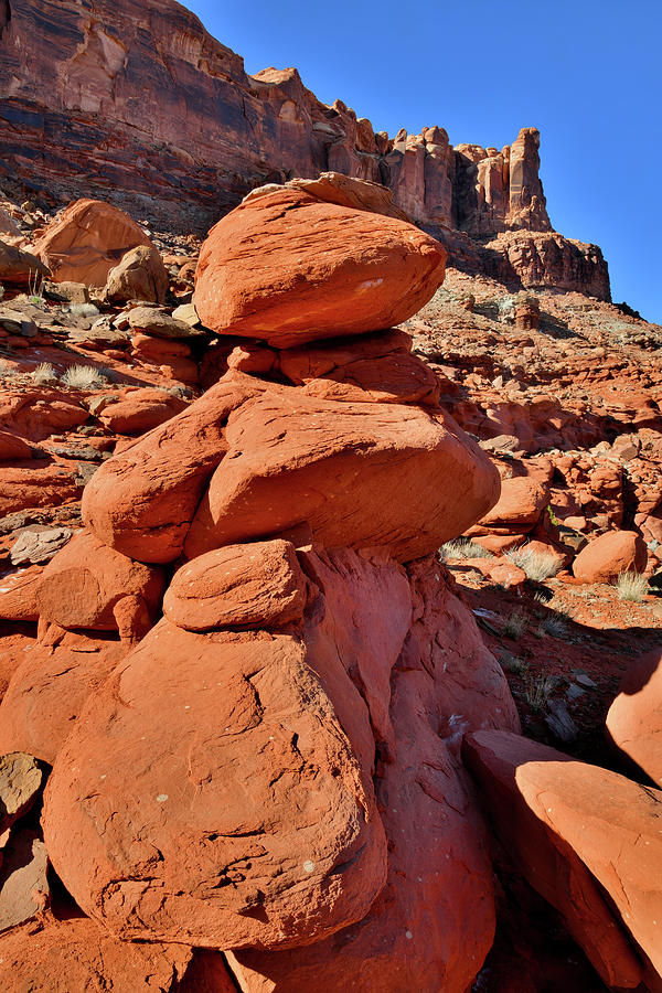 Red Rock Boulder Stack in Utah Photograph by Ray Mathis