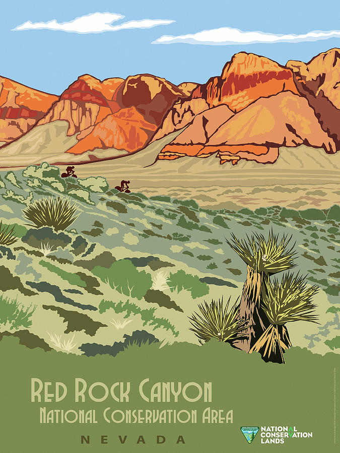 Red Rock Canyon National Conservation Area Painting by Bureau of Land Management