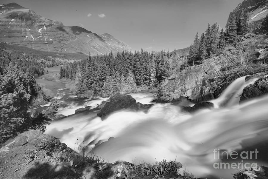 Red Rock Falls Spring Gusher Black And White Photograph by Adam Jewell