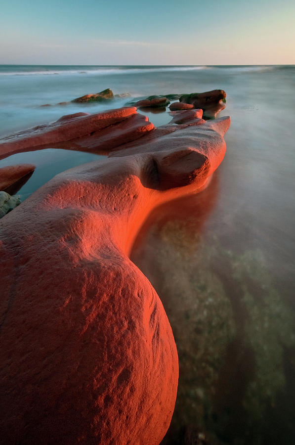 Red Rock In Sea Photograph by Paulo Rui Martins