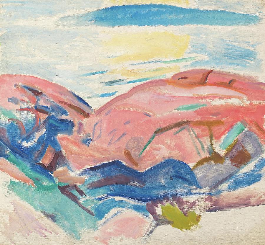 Edvard Munch Painting - Red Rocks by Edvard Munch