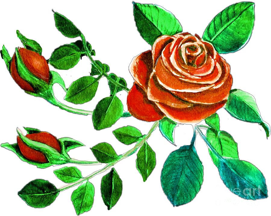 Red Rose Flower Best for Shirts Painting by Delynn Addams