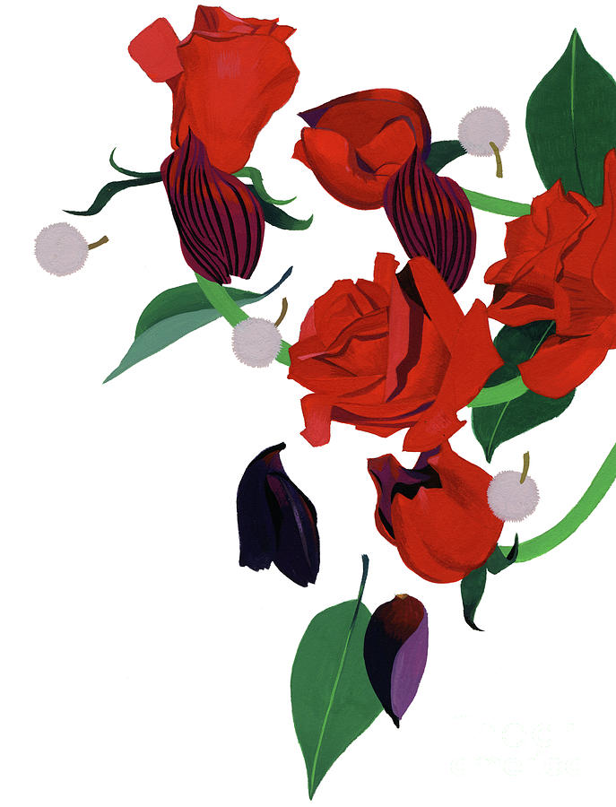 Red Rose Painting by Hiroyuki Izutsu