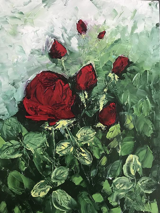 Red Rose - 9 X 11 Oil on Canvas Board by Hyacinth Paul Painting by Hyacinth Paul