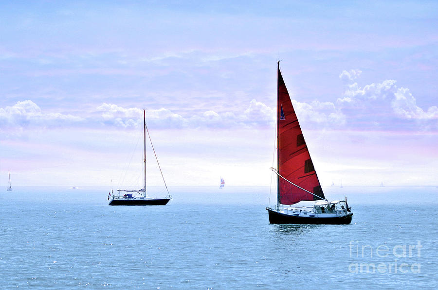 Red Sail Photograph by Elaine Manley