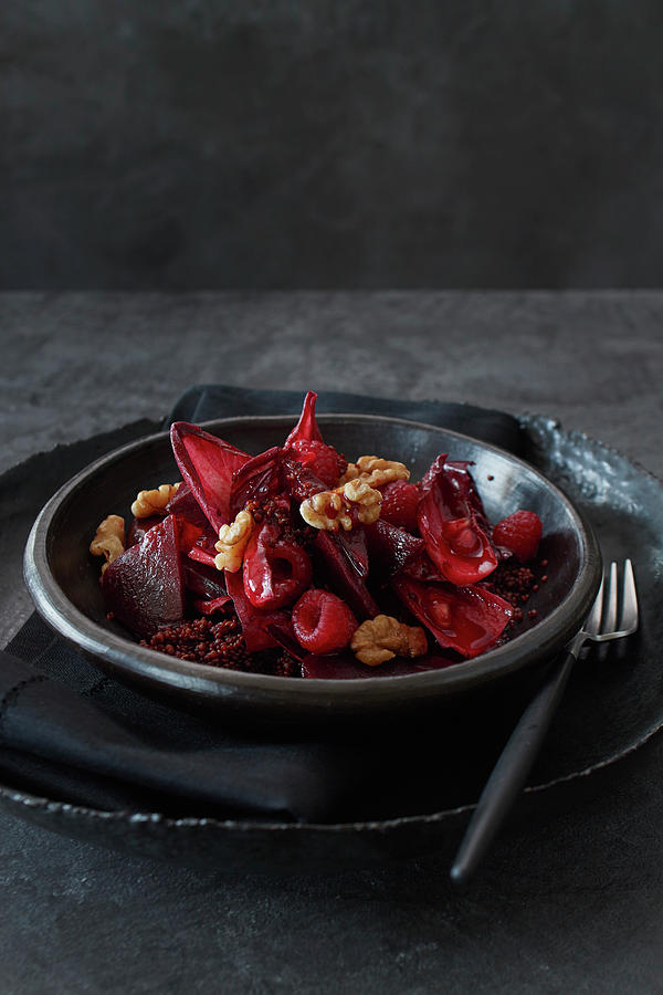 Red Salad With Walnuts And Quinoa Photograph by Nikolai Buroh