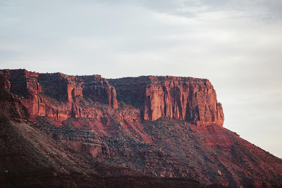 Vermillion Cliffs Photograph - Red Sandstone And Vermillion Cliffs At Dusk Near Moab Utah by Cavan Images
