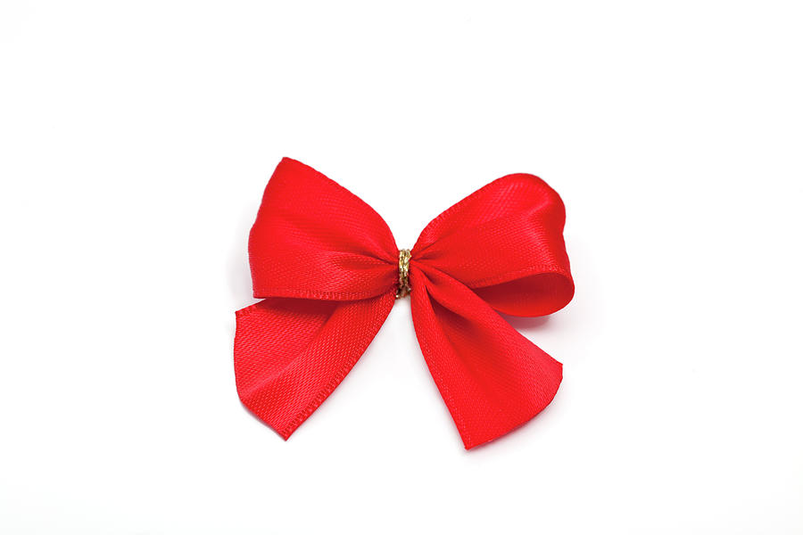 Red Satin Bow Photograph by Ursula Alter