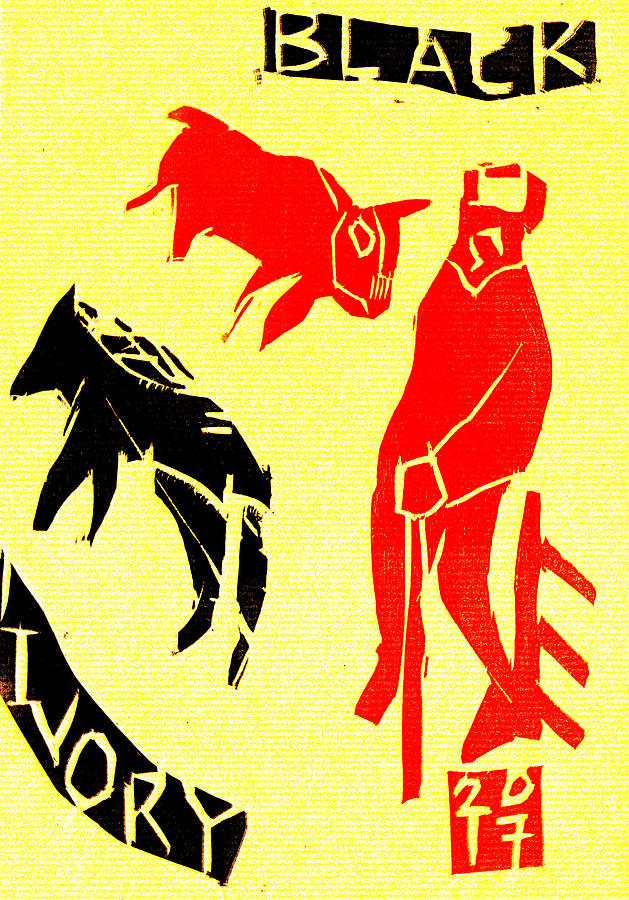 Red Shepherd Black Ivory Woodcut Poster 11 Digital Art by Edgeworth Johnstone