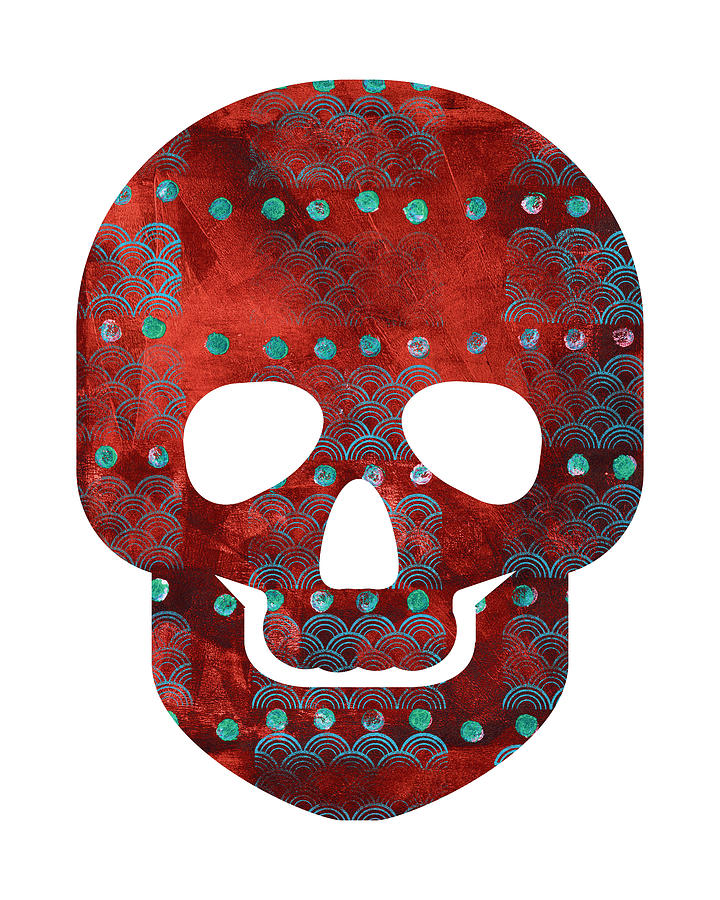 Halloween Painting - Red Skull by Summer Tali Hilty