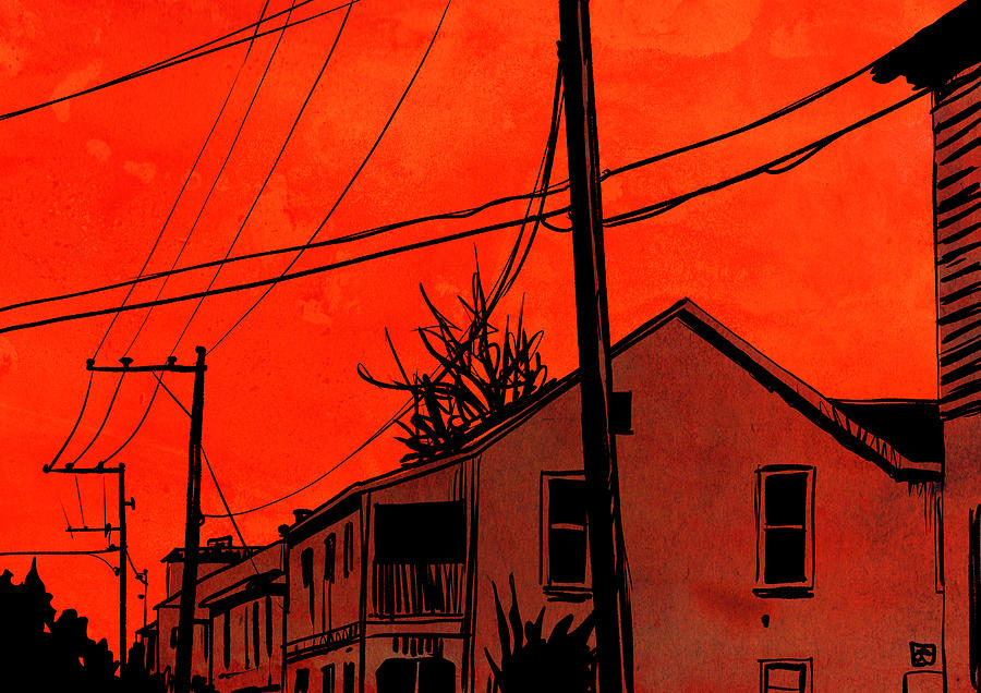 Red Sky 01 Drawing by Giuseppe Cristiano