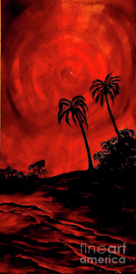 Red Sky Painting by Michael Silbaugh