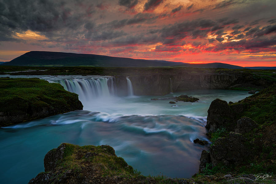 Red Sky Over Goafoss Photograph by Elaad Zolberg