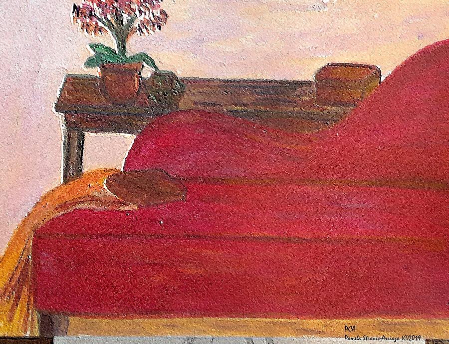 Red Sofa Digital Art by Pamela Strauss-Arriaza
