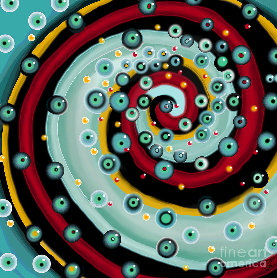 Red Spiral Digital Art by Carol Jacobs