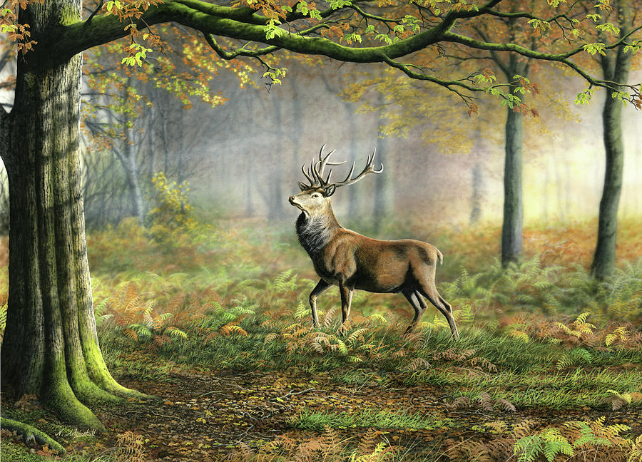 Animal Painting - Red Stag 7551 by Nigel Artingstall