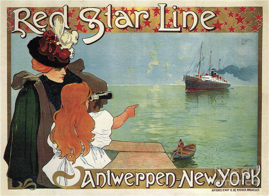 Red Star Line, 1899. From A Private Drawing by Heritage Images