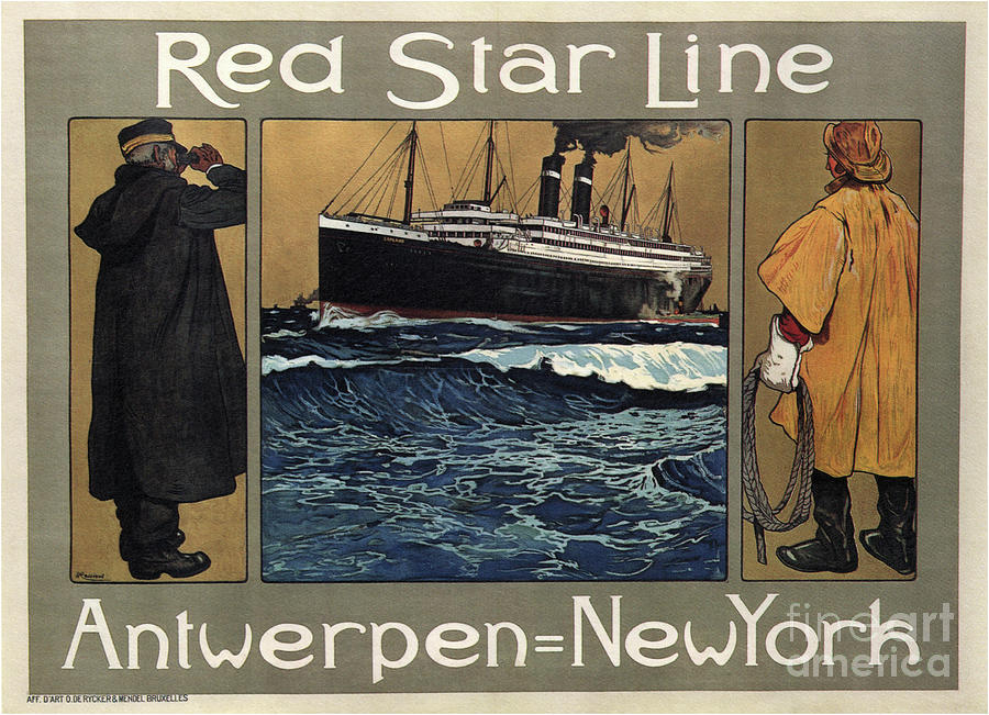 Red Star Line, 1908. From A Private Drawing by Heritage Images