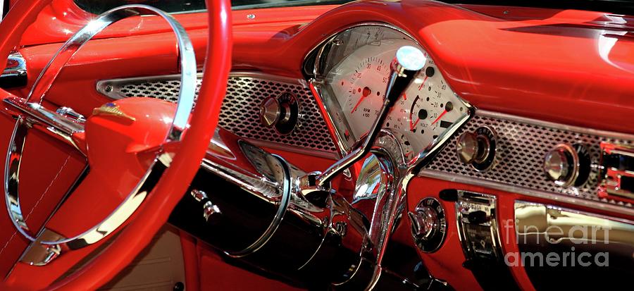 Red Steering Wheel Photograph by Terri Brewster