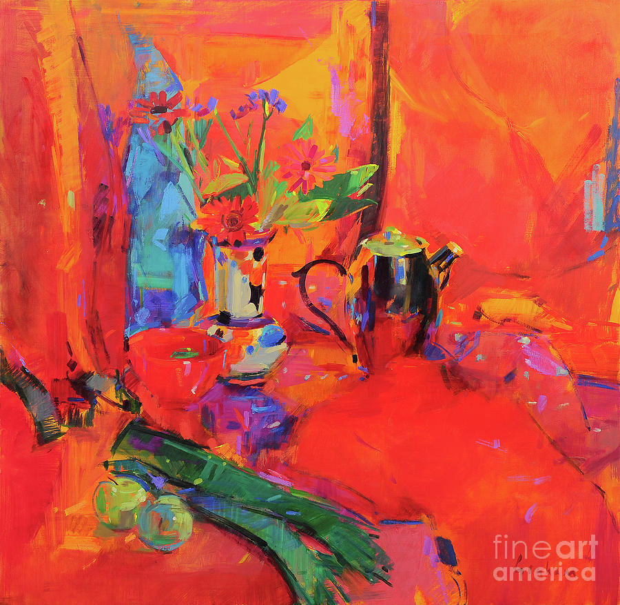 Red Still Life Painting by Peter Graham