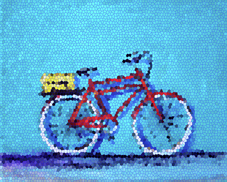 Red Summer Bike Painting by Katy Hawk