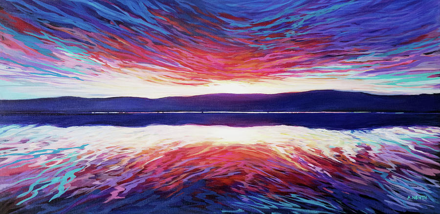 Sunset Painting - Red Sunset by Alison Thomas Newth